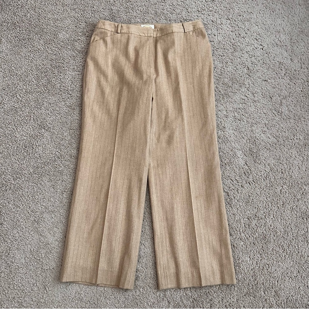 Talbots Petites Wool Blend Wide Straight Pants Womens 12